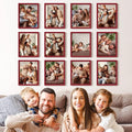 Renditions Gallery Set of 12, 8X10 Custom Photo Prints with Real Wood Picture Frames. Create Personalized Photos with Peel & Stick Photo Frames. Red Frame