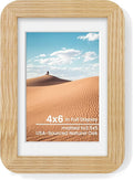 4x6 Round Corner Picture Frame, Solid Oak Wood Photo Frame With Mat For 3.5x5, Shatterproof Plexiglass Includes Hanging Hardware For Wall Hanging Or Tabletop Display Frame, Natural Oak, 1 Pack
