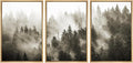 SIGNWIN Framed Canvas Print Wall Art Woodland Nursery Decor Set Duotone Blue Misty Pine Tree Forest Nature Modern Art Rustic Landscape Colorful for Living Room, Bedroom, Office - 16