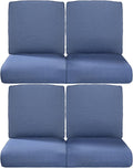 22x25/22x24 Outdoor Chair Cushions Set of 4 - Heavy Duty High Back Replacement Zippered Cushion for Patio Furniture Dining Gliding Rocking Chairs Loveseat L-Shape Sofa - Navy Blue/Classic