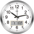 HITO 14 Inch Silent Wall Clock Battery Operated with Temperature and Date, Large Wall Clock for Living Room Decor, Office, Classroom, Bedroom