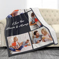 Custom Sherpa Fleece Blanket with Photos, Text, Soft, Warm, Fuzzy - Personalized Couples Gifts for Boyfriend, Girlfriend - Customized Picture Blanket for Birthday, Anniversary, Christmas