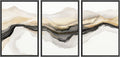 SIGNWIN Framed Canvas Print Wall Art Set Gold Gray Smoke Wave Landscape Abstract Shapes Illustrations Modern Art Decorative Contemporary Colorful for Living Room, Bedroom, Office - 16