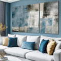 SDYA Home Decor Black And White Wall Art Navy Blue Wall Pictures Large Wall Paintings Hand Painted Artwork 24