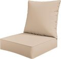 Outdoor Seat Cushion Set 24 x 24 x6.5 Inch Splash-Proof & Fade Resistant Patio Furniture Cushions with Removable Cover Deep Seat & Back Cushion with Straps for Chair Sofa Couch