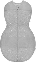 Happiest Baby Sleepea 5-Second Swaddle - 100% Organic Cotton Baby Swaddle Blanket - Doctor Designed Promotes Healthy Hip Development (Graphite Stars, Medium)