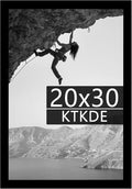 KTKDE 20x30 Picture Frame Black Wooden with Polished Plexiglass, Studio Gallery Vertical & Horizontal Wall Hanging Large Poster Frame for Photos,Minimalist Style -Any style Best gift