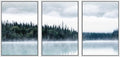 SIGNWIN Framed Canvas Print Wall Art Set Film Grain Cinematic Mountain Forest Lake Nature Wilderness Photography Modern Art Landscape Relax/Calm for Living Room, Bedroom, Office - 16