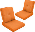 Outdoor Chair Cushions-Patio Chair Cushions Set of 2 with Removable Cover 22 X 25 Inch Outdoor Cushions for Patio Furniture Chair Sofa Couch-Orange