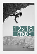 KTKDE 12x18 Picture Frame White Wooden, Polished Plexiglass, Rectangle Photo Frame for Photos,Studio Gallery Wall Hanging Posters & Best gift