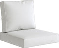 UIXE Outdoor Deep Seat Cushion Set with Slipcovers, Patio Furniture Cushions & Back Pad, Water-Resistant Outdoor Cushion Covers Backyard Sectional Sofa Cushions for Bistro Chair - White