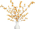 4Pcs Fake Flowers Blossom Branches Artificial Flowers for Indoor Decor, Faux Long Stem Realistic Indoor Plants for Vase Wedding Home Office Bedroom Party Table Centerpieces Decor