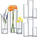 Amazing Abby - Viola Magra - Plastic Cylinder Vases (9-Piece Set), Acrylic Flower Vases for Wedding Centerpieces, Home Decorations, Office Ornaments, Shatter-Proof, 6