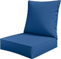 Outdoor Seat Cushion Set 24 x 24 x6.5 Inch Splash-Proof & Fade Resistant Patio Furniture Cushions with Removable Cover Deep Seat & Back Cushion with Straps for Chair Sofa Couch