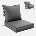 Premium Outdoor Seat Cushion Chair Cushions for Patio Furniture 22 L X 24 W X 4 H Waterproof & Fade Resistant Deep Seat and Backrest Cushion Set with Removable Covers for Chair, Sofa