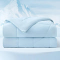Bedsure Cooling Comforter Queen Size - Cooling Blankets for Hot Sleepers, Lightweight Comforter for Summer with Dual-Sided Cool Tech, Soft Breathable Cold Blanket for Sleeping, Blue, 88x88 Inches
