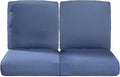 22x25/22x24 Outdoor Seat Cushions Set of 2 - Comfortable High Back Water-Resistant Patio Wicker Chairs Cushion for Dining Rocker Glider Loveseat Couch Sectional Sofa - Navy Blue/Classic