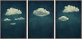 SIGNWIN 3 Piece Framed Canvas Wall Art A Series of White Clouds in The Blue Sky Nature Wilderness Illustrations Abstract Traditional Home Artwork Decoration for Living Room,Bedroom - 24