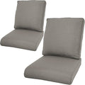 Patio Cushions for Outdoor Furniture - 22×24 Inches High Back and Deep Seating Outdoor Cushion for Patio Chairs Sofa Couch Loveseat Water Resistant(Grey/2 Set/No Button)