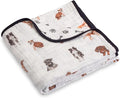 LollyBanks Muslin Baby Blanket 100% Organic Cotton, Muslin Quilt Lightweight, 6 Layers Baby Blankets 47