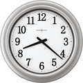 Howard Miller Stratton Metal Wall Clock – Indoor Outdoor Decorative Quartz Battery Operated Clock with Glass Cover Modern Design Galvanized Steel & Black Numerals for Elegant Office & Home Decor