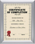 SnapeZo Certificate Frame 8.5x11 Inches, Silver 1 Inch Aluminum Profile, Front-Loading Snap Frame, Wall Mounting, Sleek Series