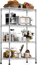 1000 lbs Storage Shelving Steel Heavy Duty 4-Tier Utility Shelving Unit Steel Organizer Wire Rack for Home,Kitchen,Office,Chrome (13.7