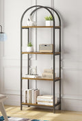 Bookshelf Arched Bookcase, Industrial Curved Metal Book Shelves, 72