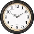 Large Wall Clock 16 Inch Silent Non-Ticking Vintage Wall Clocks Battery Operated for Living Room Office School (Bronze)