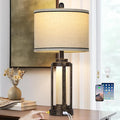 Farmhouse Industrial Lamp with USB A+C Charging Ports & AC Outlet, 26