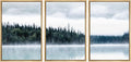SIGNWIN Framed Canvas Print Wall Art Set Film Grain Cinematic Mountain Forest Lake Nature Wilderness Photography Modern Art Landscape Relax/Calm for Living Room, Bedroom, Office - 24