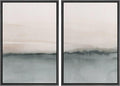 SIGNWIN Framed Canvas Print Wall Art Set Duotone Gray Pastel Landscape Abstract Shapes Illustration Modern Art Decorative Nordic Chic Relax/Zen for Living Room, Bedroom, Office - 24