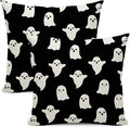 Halloween Decor Pillow Covers 20 x 20 Set of 2 Cute Black Ghost Throw Pillow Covers Halloween Decoration Pillow Covers for Halloween Home Decorative Cushion Case for Couch Sofa