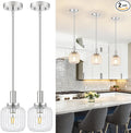 Brushed Nickel Pendant Lights Kitchen Island 2 Pack, 5.9