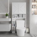 Over-The-Toilet Storage Cabinet with 2 Doors,Home Space-Saving Toilet Rack, Farmhouse Style for Bathroom, Restroom, Laundry