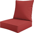 Outdoor Seat Cushion Set 24 x 24 x6.5 Inch Splash-Proof & Fade Resistant Patio Furniture Cushions with Removable Cover Deep Seat & Back Cushion with Straps for Chair Sofa Couch