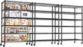 PrimeZone 3 Pack 6 Tier Wire Shelving with Wheels,Metal Shelf Heavy Duty Adjustable Kitchen Storage Shelves Unit,Pantry Organizer Rack Rolling for Garage Closet Laundry 36''W x 18''D x 78''H