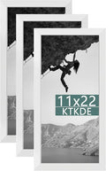KTKDE 11x22 Newspaper Frame wooden white set of 3 -with Polished Plexiglass,Poster Frame Studio Gallery Horizontal and Vertical Art Prints of The Walls
