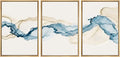 SIGNWIN Framed Canvas Print Wall Art Set Blue Tan Smoke Wave Landscape Abstract Shapes Illustrations Modern Art Decorative Contemporary Colorful for Living Room, Bedroom, Office - 24