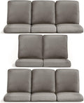 8-Piece Outdoor Patio Cushion Set - Fade & Water Resistant with Removable Olefin Cover, 22x24x4 Inch Memory Foam Cushions for Wicker Sectional Sofa – Grey/Regular