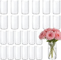 24 Pack 8 Inch Glass Vases, Clear Glass Vase Bulk Flower Cylinder Vases for Centerpieces Table Home Wedding Decorations