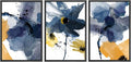 SIGNWIN Framed Canvas Wall Art Blue and Orange Blossoms Botanical Flower Watercolor Modern Art Tropical Relax/Calm for Living Room, Bedroom, Office - 24