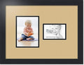 ArtToFrames Collage Photo Frame Double Mat with 1 - 3.5x5^ 5x7 Openings and Satin Black Frame
