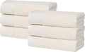 Superior Honeycomb Cotton Medium Weight Towels, for Guest Bath, Master Bathroom, Shower, Kitchen, Quick Dry, Adults, Home Essentials, Textured Waffle Border, Towel Set, Hand Towels, Set of 6, Ivory