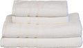 Mosobam Luxury Turkish 4pc Towel Set 30X58 16X30 White 700 GSM Bamboo Viscose & Aegean Turkish Combed Cotton