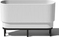 Veradek Demi Series Raised Long Planter for Indoor/Outdoor Use | Made from Plastic & Stone w/Wooden Stand | Modern Patio Décor for Flowers/Shrubs
