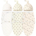 KeaBabies 3-Pack Swaddles for Newborns, Girls, Boys with Hats - Organic Soft Baby Sleep Sacks, Breathable Baby Swaddle 3-6 Months Beanies Set, Premie Infant Sleep Sack 0-3 Months (Nibbles/Bruce)