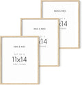 HAUS AND HUES Picture Frame, Beige Oak Wood, 11x14 inches, 3 Pack