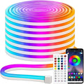 iNextStation 32.8FT RGB Neon LED Strip Lights, 24V Waterproof Silicone Rope Light, Music Sync, Color Changing, App & Remote Control, for Bedroom, Outdoor, Wall, Ceiling Decor