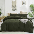 Luxlovery Dark Green Comforter Set Queen Olive Green Bedding Comforter Men Army Bedding Set Soft Breathable Blanket Quilts Minimalist Bedding for Queen Bed